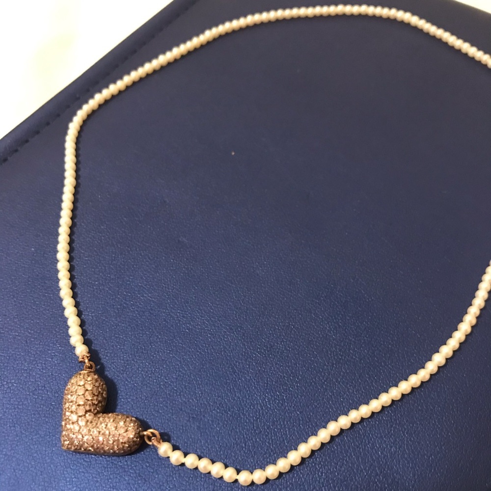 Rose gold and pearl heart necklace 🌹🏵